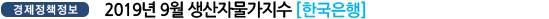 2019년 9월 생산자물가지수